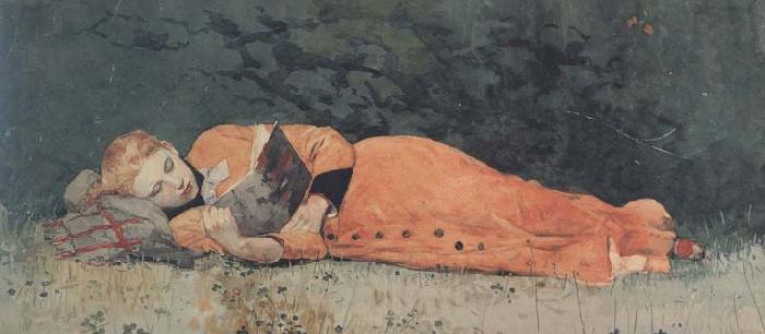 Winslow Homer The New Novel (mk44) Spain oil painting art